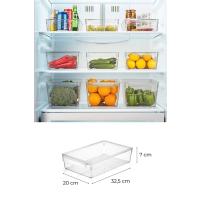 1 Adet Kapaklı Akrilik Buzdolabı Düzenleyici Saklama Meyve Sebze Saklama Kabı ( 32 x20x7 cm)