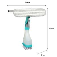 Çift Taraflı Cam Sil Pencere Ayna Fayans Silme – Fırçalı Spreyli Çekçekli Cam Mopu