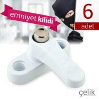 Pvc Kapı Pencere Emniyet Kilidi - ÇELİK - 6 Adet