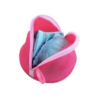 Renkli Pembe- Fermuarlı File Sütyen Yıkama Bikini İç Çamaşırı Hassas Çamaşır Yıkama Aparatı