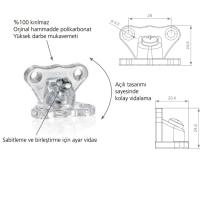 Şeffaf Açılı Çektirme T Bağlantı %100 Kırılmaz Dolap Raf Çekmece Sabitleme 24 Adet-Vida 96ad.